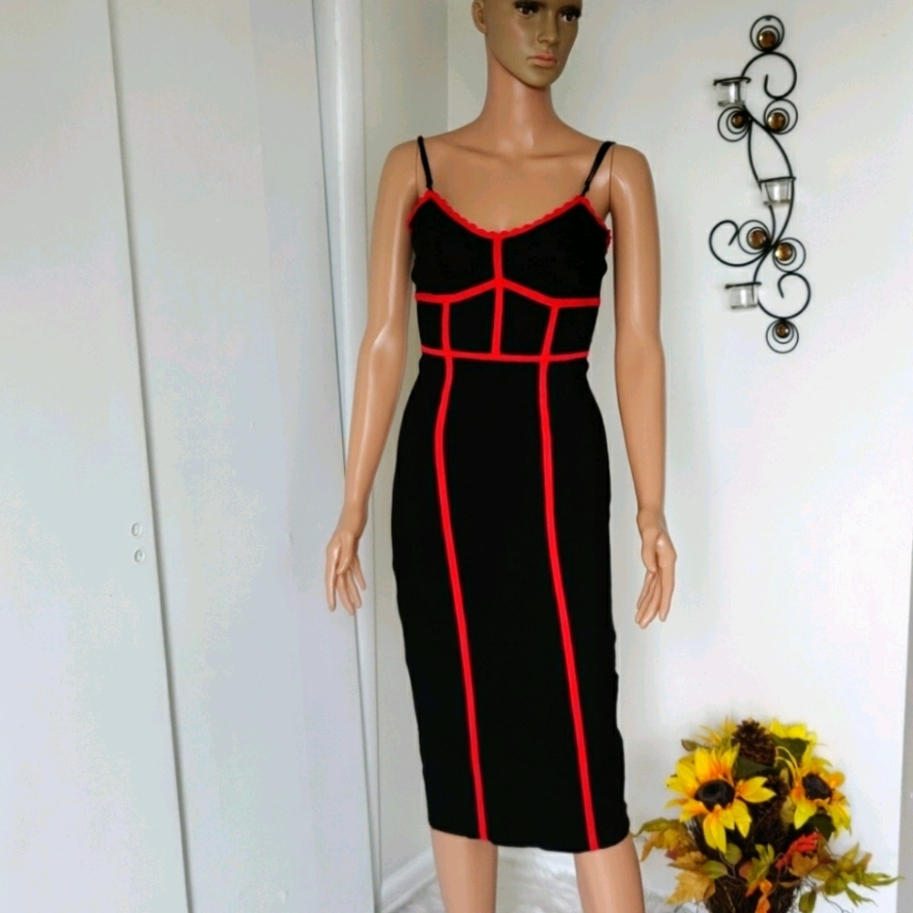 Elegant Black and Red Dress